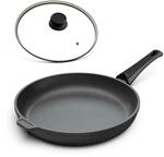 Hoffmann Extra gro&szlig;e Aluguss Bratpfanne 32 cm mit Deckel Induktion 4,5 cm Innenh&ouml;he