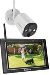SecuFirst 2K &Uuml;berwachungskamera Aussen Set mit Innen Monitor,7 Zoll Touchscreen