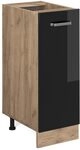 Vicco Apothekerschrank R-Line, Schwarz Hochglanz, 30 cm ohne Arbeitsplatte, zur