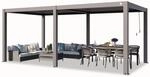PRIMEYARD Pergola 3x6 m Aluminium Pfosten mit Lamellendach aus Aluminium graue
