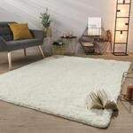 TT Home Teppich Wohnzimmer Hochflor Langflor Weich Soft Modernes Einfarbiges Design,