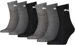 PUMA Herren Damen Short Crew Sport Socken 6erP Anthrazit/Grau 35-38