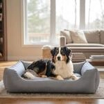 4L Textil Mario Orthop&auml;disches Hundebett aus Kunstleder XL Hundekorb Kunstleder