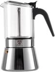 GR&Auml;WE Espressokocher mit Glaskanne Induktion geeignet, Espressokanne aus Edelstahl