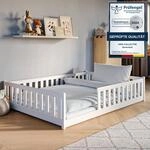 Kids Collective Kinderbett Bodenbett 140x200 cm Bett mit Rausfallschutz & Lattenrost