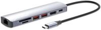MANHATTAN 153966 Docking Station USB-C PD 7-in-1 4K Hub Multiport Silver