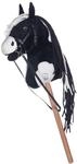 HKM Hobby Horse &ndash; Steckenpferd schwarz/wei&szlig;, abnehmbare Trense & Lange M&auml;hne, 40