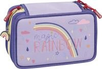 Brunnen XXL Sch&uuml;ler-Etui Federmappe 3 Magic Rainbow 3 Rei&szlig;verschl&uuml;sse
