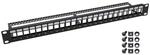 HMF 66445-02 UTP Keystone-Patchpanel f&uuml;r Serverschrank | 19 Zoll | 1 HE | 24...