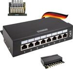 SCHWAIGER NWPP8 011 Patchpanel CAT 6 Verteilerfeld 8X RJ45 Buchse Patchfeld...