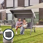 Home Deluxe - Hollywoodschaukel DESCANSO Grau mit Abdeckung - 3-Sitzer, B/H/L...