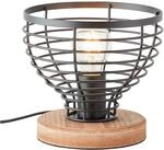 Brilliant Avia Tischleuchte 20cm schwarz/holz, Metall/Holz, 1x A60, 52 W