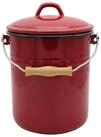 M&uuml;lleimer M10R mit Deckel emailliert, rot, 10 Liter