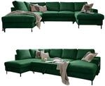 MIUFORM Lofty Lilly mit Bettkasten | 8 Sitzer Ecksofa | U-form links | 303 x 197 x