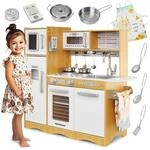 Mamabrum Holz-Spielk&uuml;che LED-Beleuchtung, Kinderk&uuml;che Zubeh&ouml;r Set - Ofen,