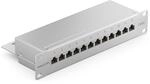 deleyCON CAT 6 Patchpanel Verteilerfeld 12 Port RJ45 - Grau | Desktop, 10" Zoll