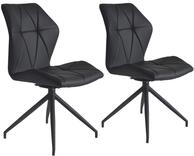 byLIVING Esszimmerstuhl 2er-Set IMKE, 360&deg; drehbar, Kunstleder schwarz
