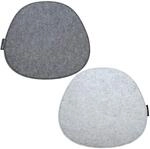 DuneDesign 2er Set Filz Sitzkissen oval 40x37 cm - wendbare Stuhlkissen