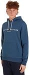 Tommy Hilfiger Herren Hoodie Tommy Logo mit Kapuze, Blau (Aegean Sea), XL