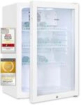 Exquisit Glast&uuml;rk&uuml;hlschrank GKS120-GT-160C weiss | Nutzinhalt: 118 L | T&uuml;rschloss