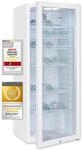 Exquisit Glast&uuml;rk&uuml;hlschrank GKS240-GT-160C weiss | Nutzinhalt: 237 L | T&uuml;rschloss