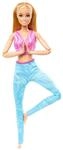 Barbie Made-to-Move-Modepuppe mit blondem Haar, abnehmbarem pinkfarbenen