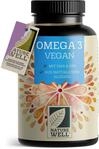 Omega-3 Vegan 90 Kapseln hochdosiert, 2000mg Omega-3 Algen&ouml;l pro Tag mit 600mg DHA &
