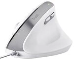 Trust Bayo II Ergonomic Maus Kabelgebunden Optisch Wei&szlig; 6 Tasten 2400 DPI
