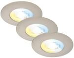 BRILONER &ndash; 3er Set LED Einbaustrahler 230V, LED Strahler Badezimmer IP44,
