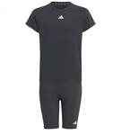 adidas M&auml;dchen Train Essentials Tee and Shorts Set Kids, black/white, 13-14 Years