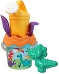 Dino Baby Eimergarnitur, Sandspielzeug, 6 Teile, Eimer, Sieb, Sandform, Schaufel,