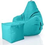 Green Bean 2er Set Sitzsack + Hocker - fertig bef&uuml;llt - robust waschbar