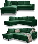 MIUFORM Lofty Lilly mit Bettfunktion| 6 Sitzer Ecksofa | L-form links | 237 x 197 x