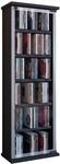 VCM CD/DVD Regal Schwarz 31x18x92 cm 1 Glast&uuml;r 6 F&auml;cher CDs DVDs Wohnzimmer 