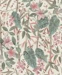 Rasch Tapete 538212 - Helle Vliestapete mit Bl&auml;ttern und Pflanzen in Rosa und Gr&uuml;n