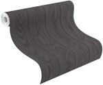 Rasch Tapete 499544 - Vliestapete in Schwarz mit Holzoptik, Holz-Maserung, Leisten,