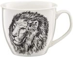AMBITION Gro&szlig;e Kaffeetasse 550ml Lion Wild Jumbotasse Porzellan Sp&uuml;lmaschine &