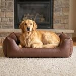 4L Textil Mario L Orthop&auml;disches Hundebett aus Kunstleder Hundekorb Kunstleder