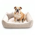 4L Textil Molly Kuscheliges Cord Hundebett mit Bezug waschbar Hundekorb mittelgro&szlig;e