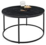 Stella Trading BELFORT Couchtisch Marmor rund schwarz mit schwarzem...