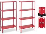 Relaxdays Schwerlastregal, 2er Set, Traglast 160 kg, 4 Ebenen, HBT 147,5x75,5x30,5