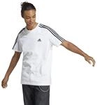 Adidas Unisex Kinder Essentials 3-Stripes Cotton Tee, White/Black, 9-10 Years