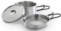 Campingaz Topf-Set Trekking Kit, 3-teilig (Edelstahl, 1 Topf + 1 Deckel + 1 Pfanne)
