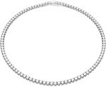 Swarovski Matrix Tennis Halskette, Rundschliff, Wei&szlig;, Rhodiniert
