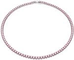 Swarovski Matrix Tennis Halskette, Rundschliff, Rosa, Rhodiniert