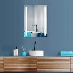 HOKO LED Badspiegel 50x70 cm. Moderner Badezimmerspiegel mit Uhr. Design Bad...