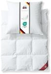 RIBECO GERMANY Daunenbettdecke Johanna 155x220 cm & Kopfkissen 80x80 cm im 2er...