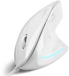 Perixx PERIMICE-513W Vertikale USB-Maus mit Kabel, Wei&szlig; &ndash; 6 Tasten mit 1000/1600