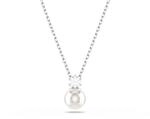 Swarovski Matrix Halskette, Wei&szlig;e, Rhodinierte Damenhalskette mit Anh&auml;nger,