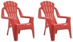 vidaXL Kinder-Gartenst&uuml;hle 2 STK. Rot 37x34x44 cm PP Holzoptik